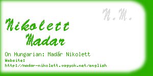 nikolett madar business card