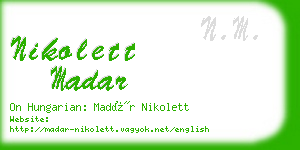 nikolett madar business card